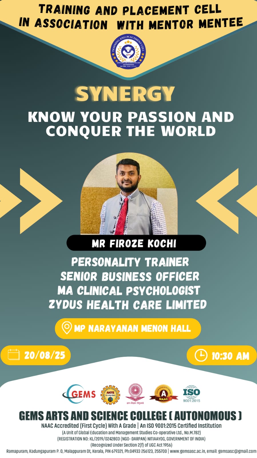 “SYNERGY-KNOW YOUR PASSION AND CONQUER THE WORLD”