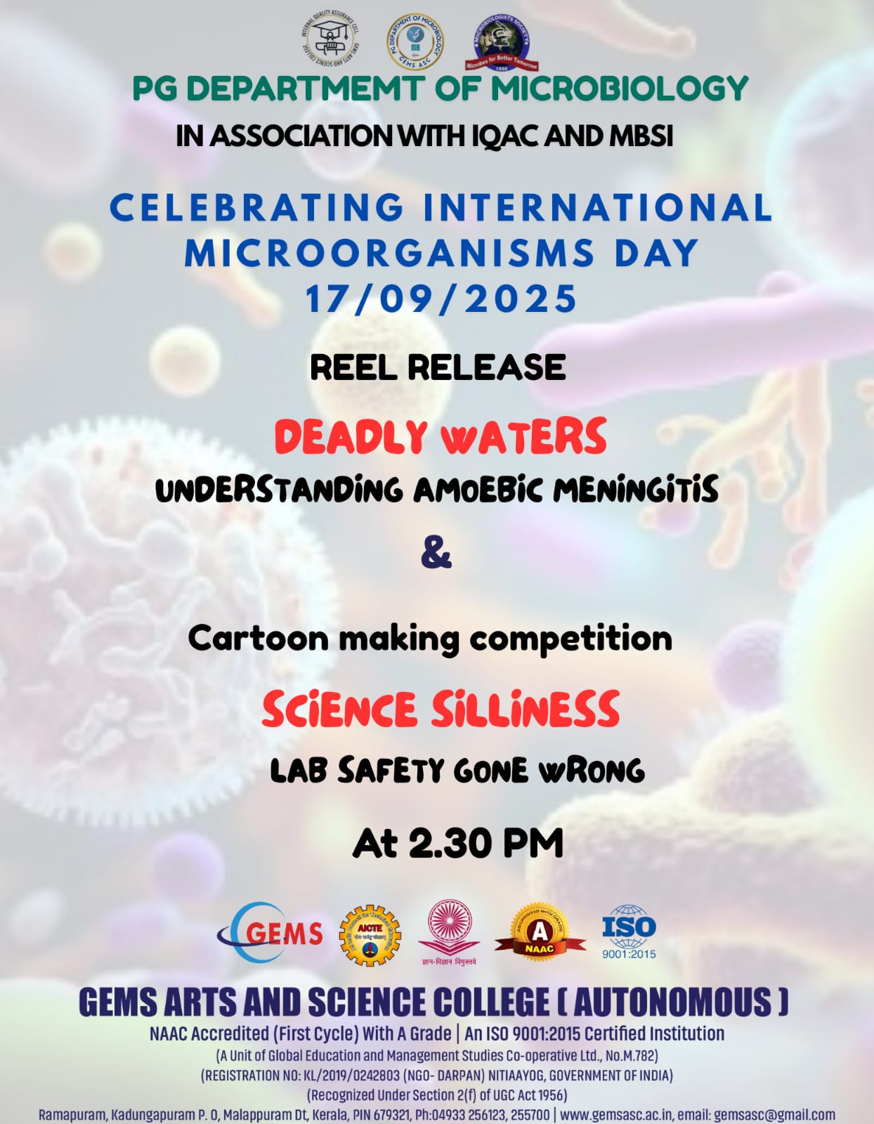 International Microorganisms Day Celebration - Awareness video release and Cartoon making competition