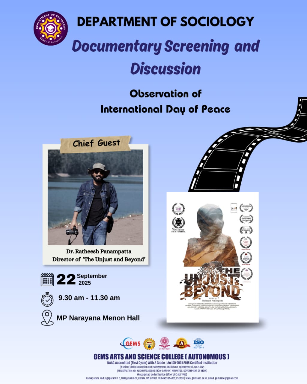 Documentary screening on the occasion of international day of peace