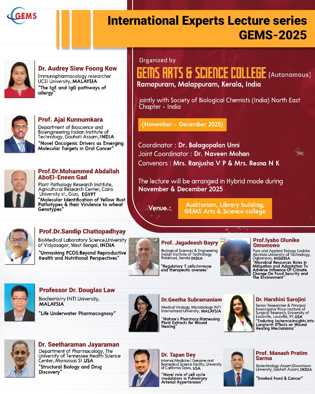 International Experts Lecture Series GEMS-2025