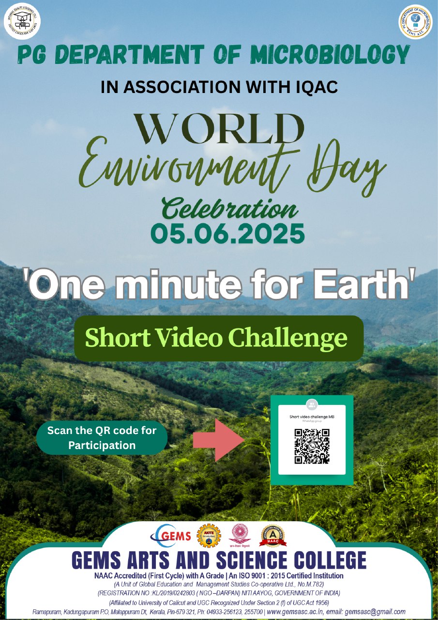 WORLD ENVIRONMENTAL DAY CELEBRATION  “ONE MINUTE FOR EARTH” - SHORT VIDEO CHALLENGE