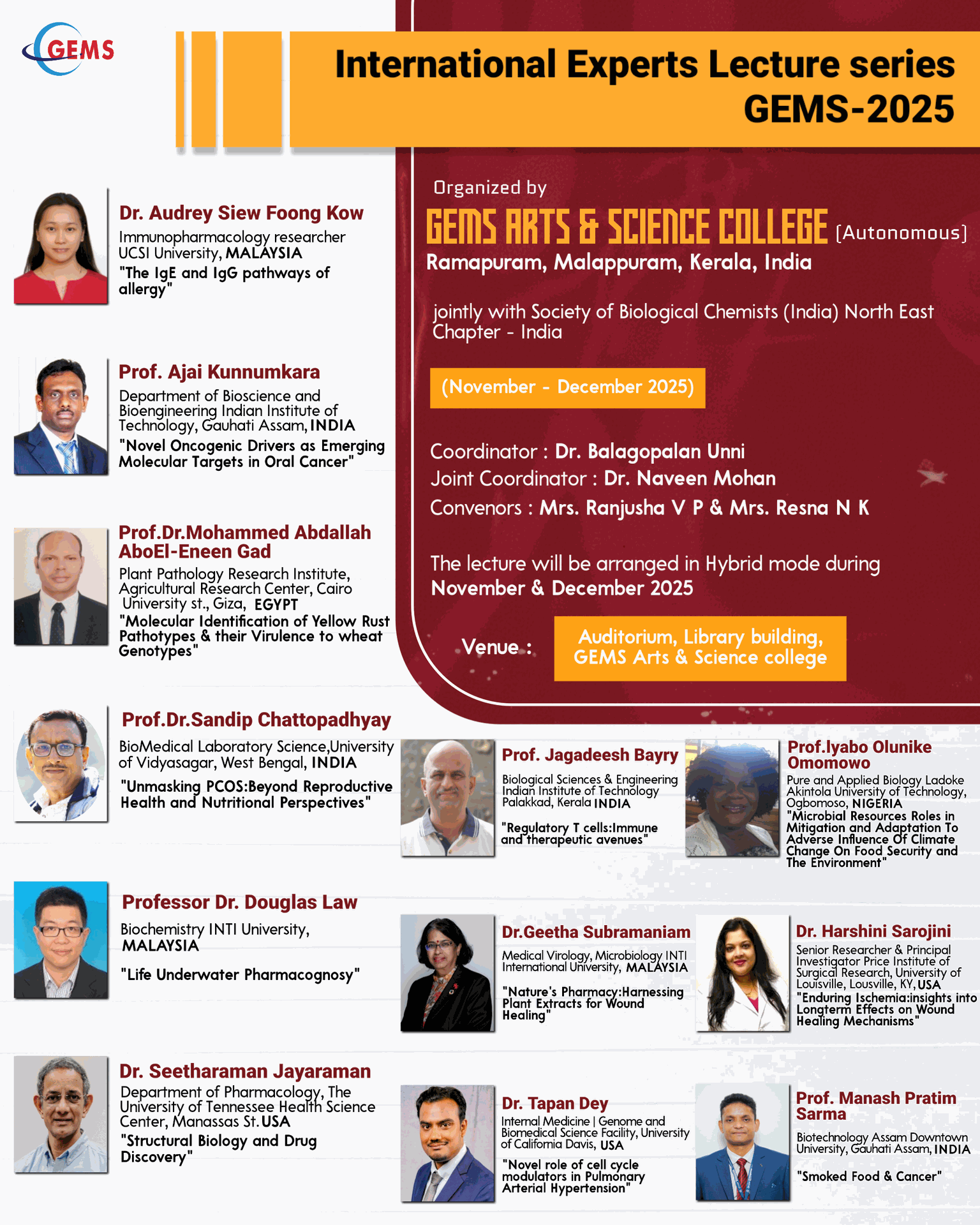 INTERNATIONAL EXPERTS LECTURE SERIES (IELS) GEMS-2025 ,17th DECEMBER 2025-    17th JANUARY 2026