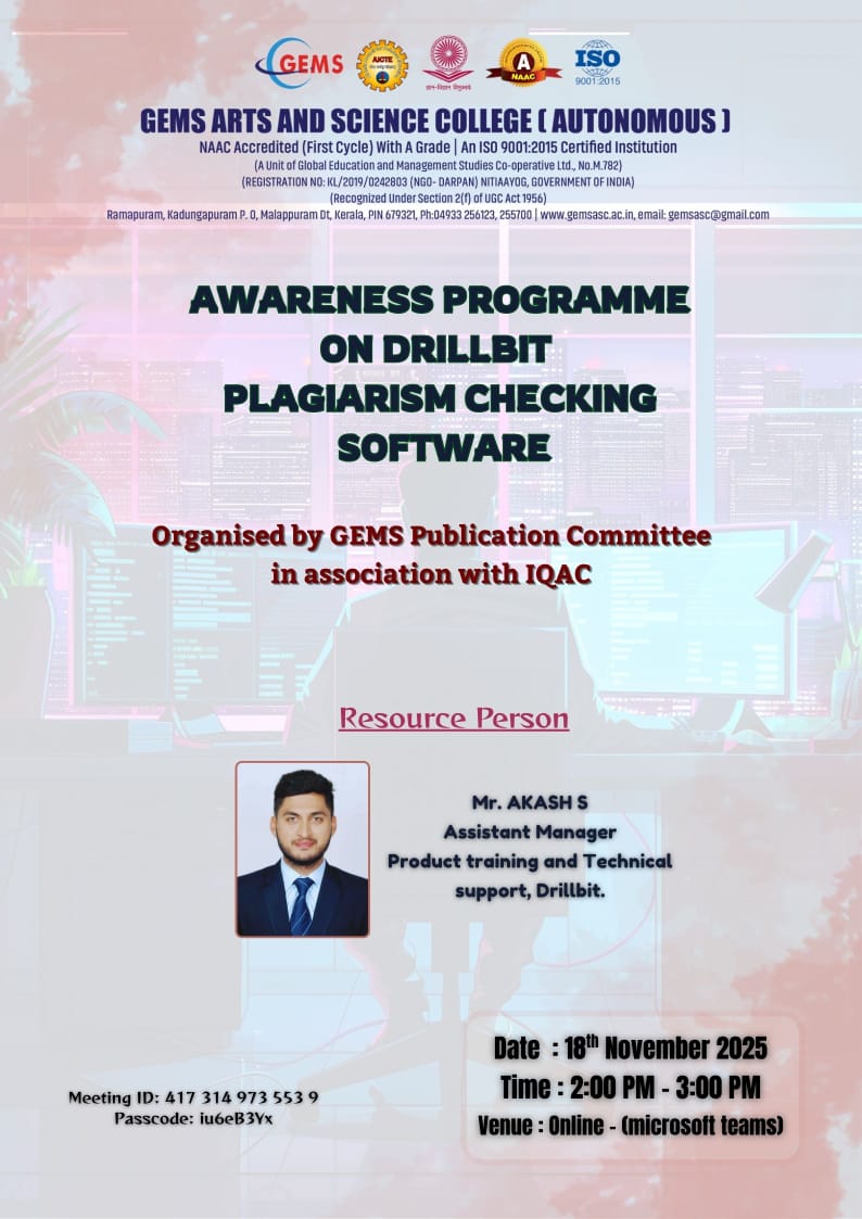 Online Awareness Session on Drillbit Plagiarism Checking Software
