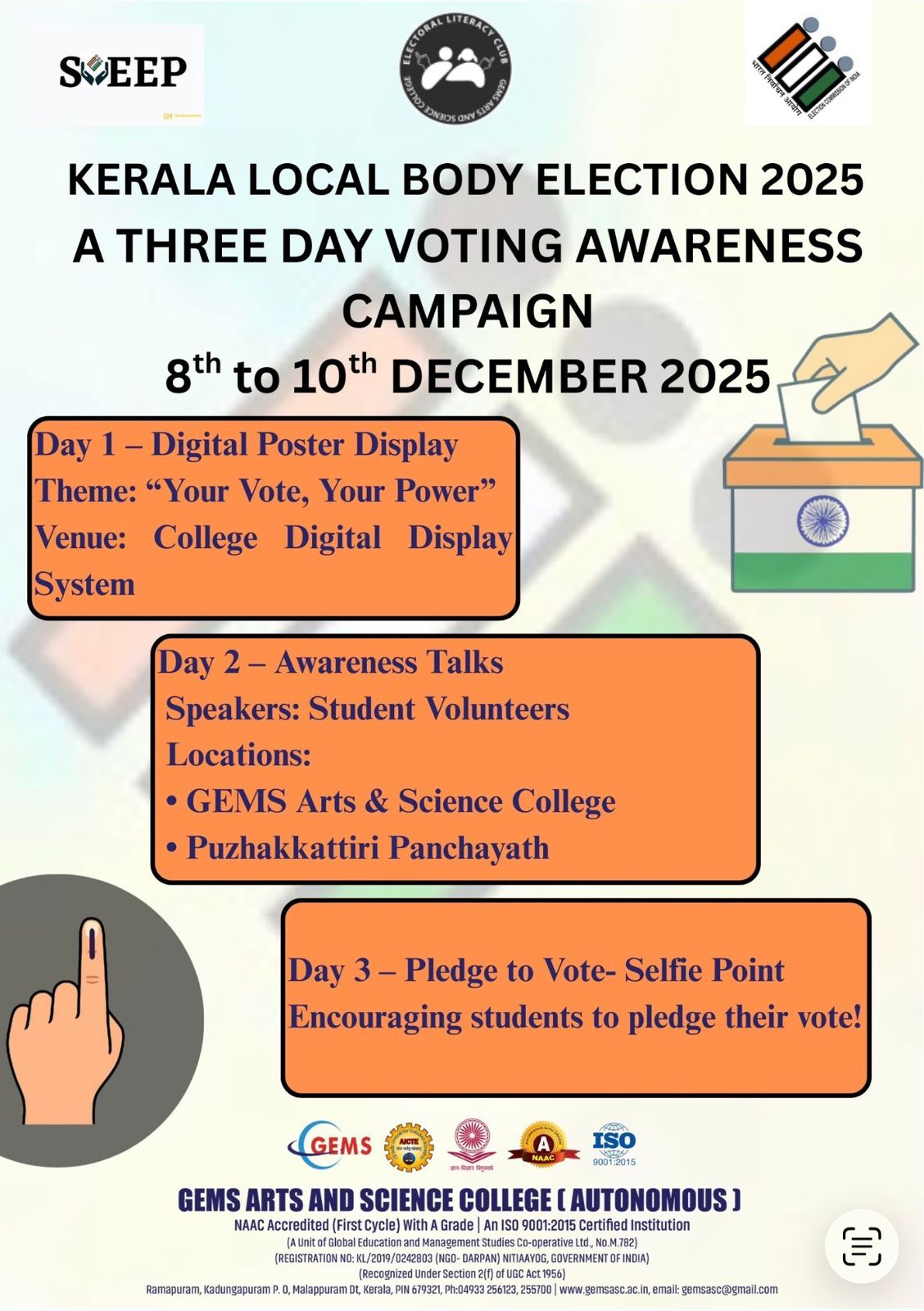 A THREE-DAY VOTING AWARENESS CAMPAIGN