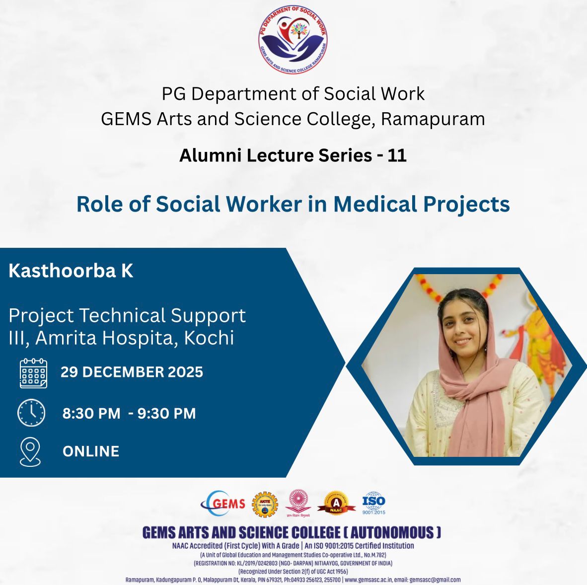 SOCIAL WORK-ALUMNI LECTURE SERIES – 11