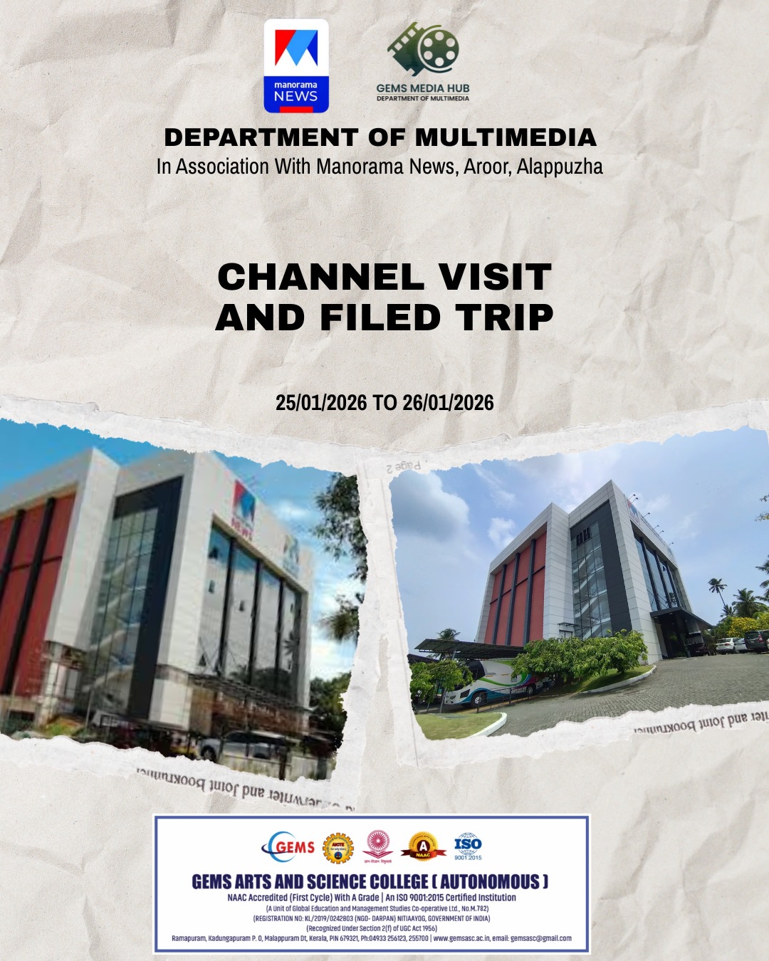 Channel Visit and Field Trip.