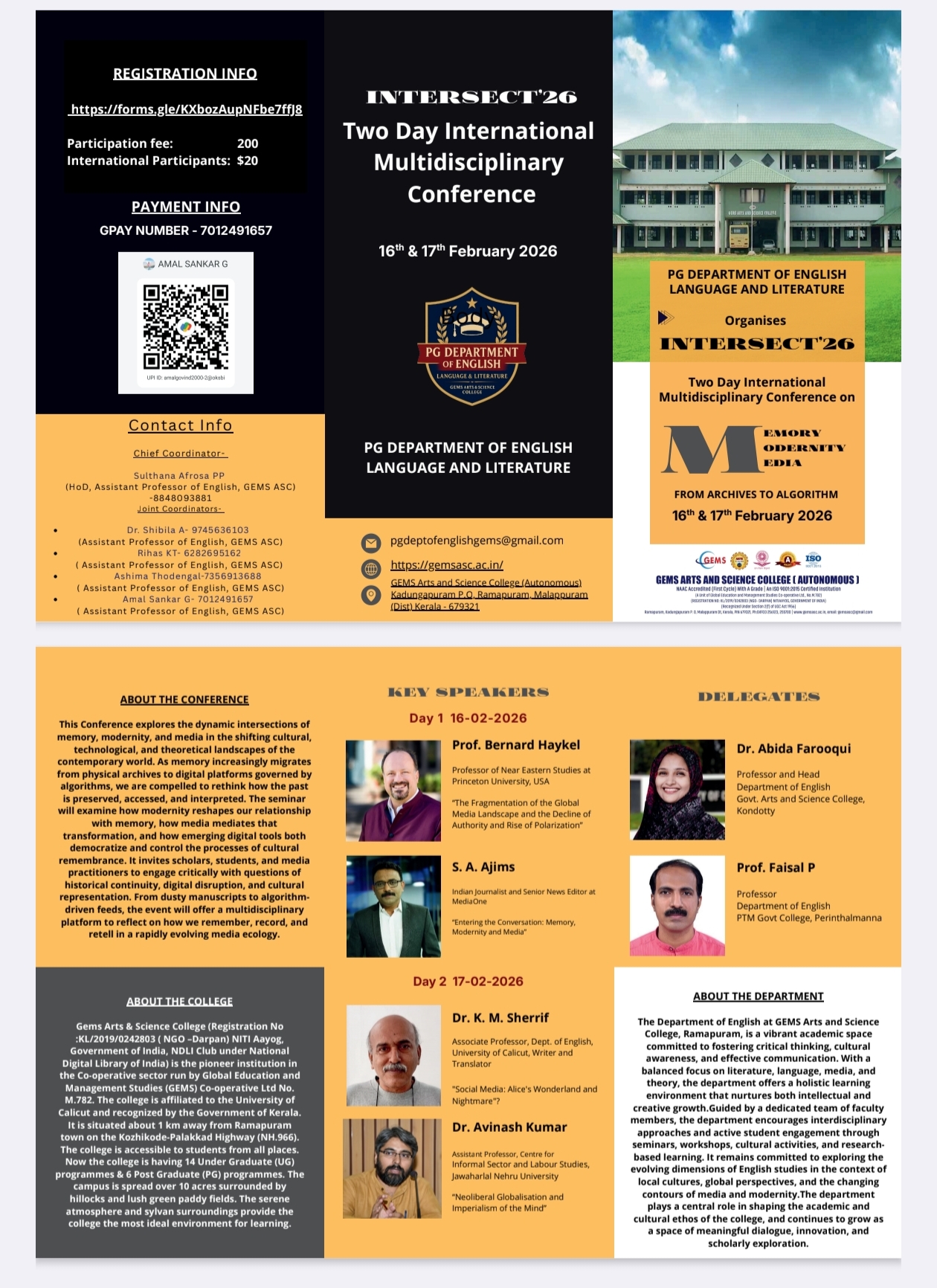 INTERSECT 26 Two Day International Multidisciplinary Conference